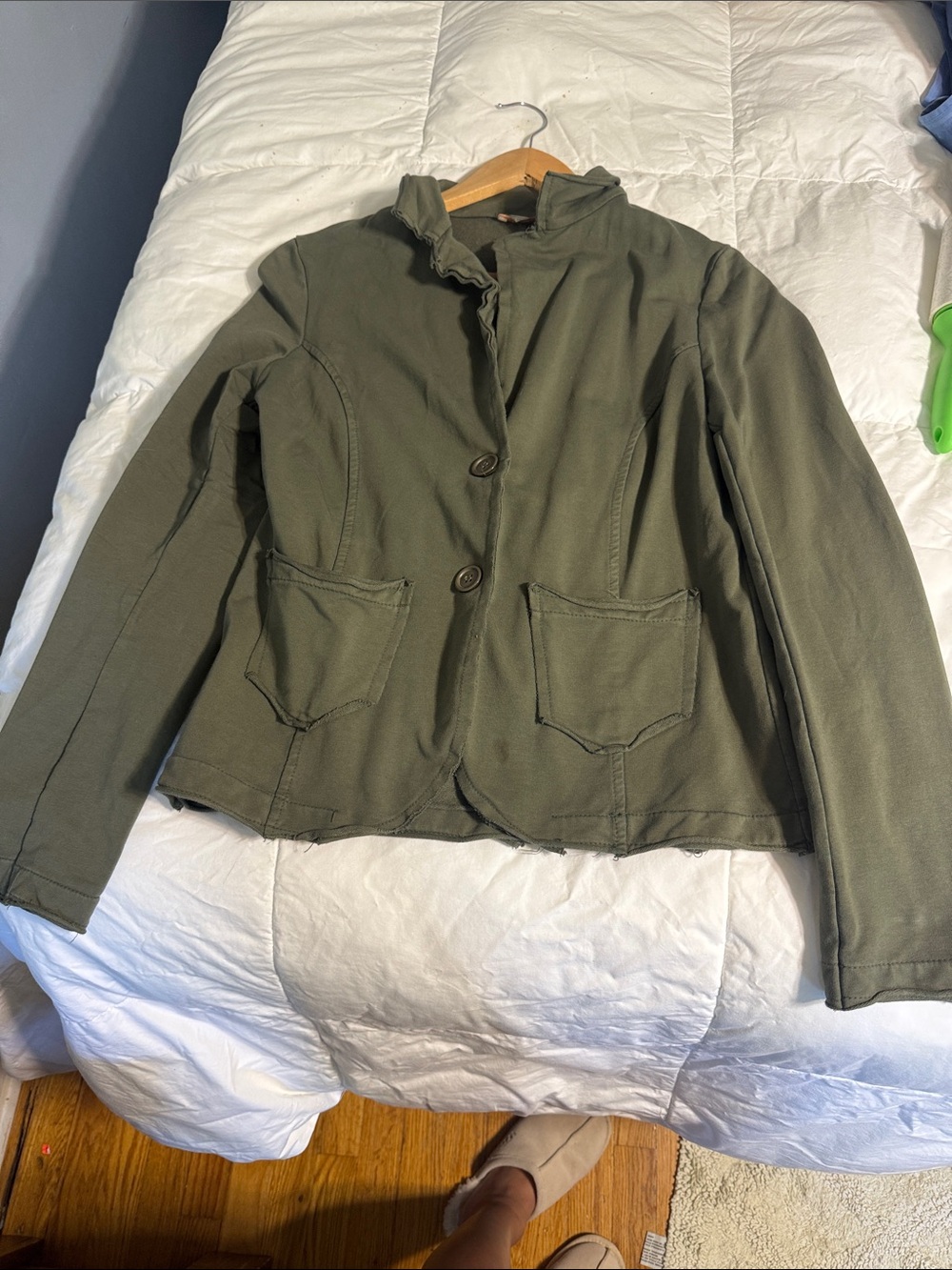 Women's Olive Green Tailored Blazer Jacket